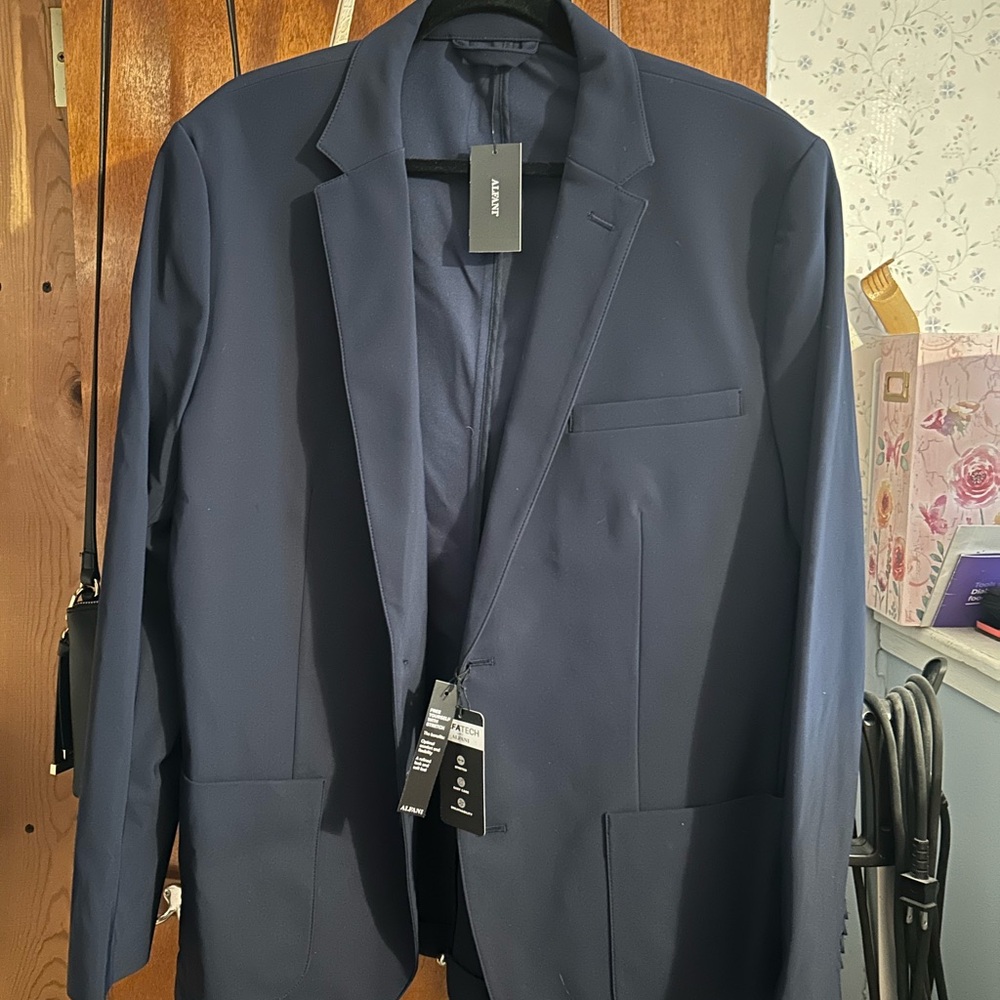 NWT Alfani Men's Navy Single-Breasted Blazer